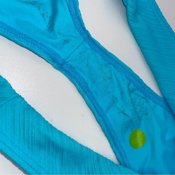 NWOT Frankie’s bikinis Enzo plisse cheeky bottoms aquamarine 12527 - Picture 8 of 9